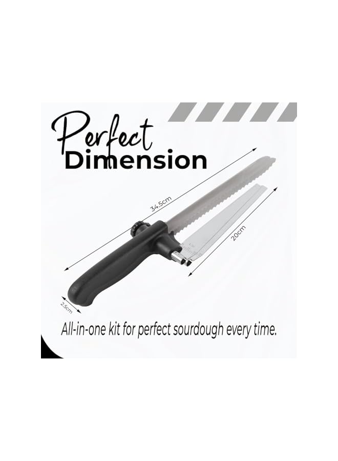 S-TOP Bread Slicer for Homemade Bread, Sourdough Baking Supplies, Cake Knife, Sour Dough tools, Lame, Scoring Tool, Serrated Knives, Accessories for Sourdough Rounds, Adjustable Slicing Guide. - Image 2