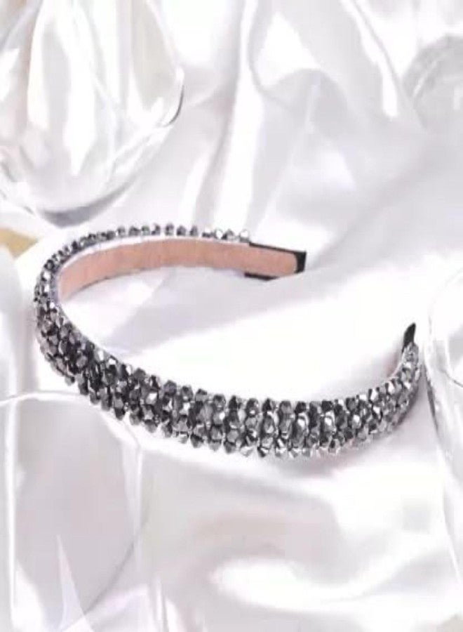 DN Creation مجموعة من قطعتين من عصابات الرأس الكريستالية غير القابلة للانزلاق والمزينة بالخرز، طوق شعر مرصع بأحجار الراين اللامعة للنساء والفتيات - ألوان متنوعة - Image 5