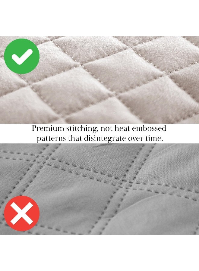 Southshore Fine Living, Inc. Twin Quilt Bedding Set, Soft Brushed Microfiber Twin Quilt Coverlet, Wrinkle, Fade, & Stain Resistant, Twin/Twin XL Quilt Set with Matching Pillow Sham, Bone  - Image 5
