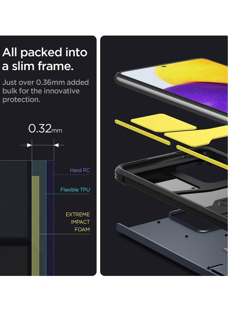 Spigen Tough Armor Protective Cover For Samsung Galaxy A72 with Extreme Impact Foam - Metal Slate - Image 5