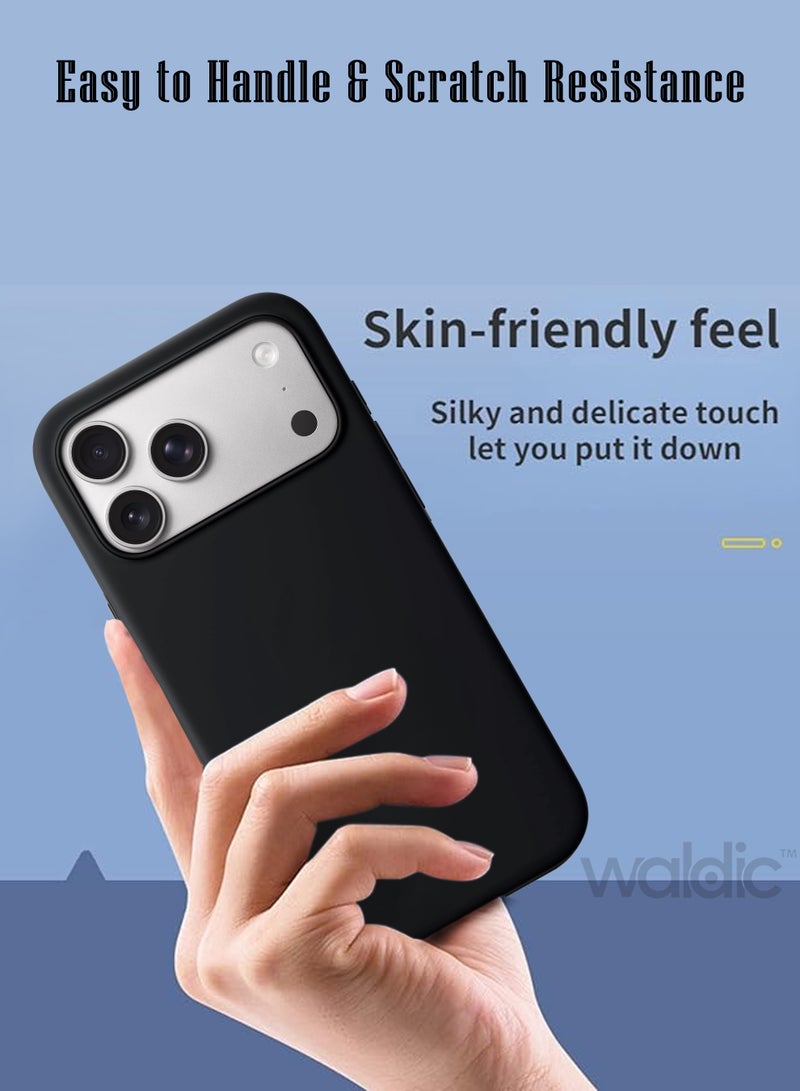 ولديك غطاء سيليكون لجهاز Apple iPhone 17 Pro Max | غطاء سيليكون مصمم لجهاز Apple iPhone 17 Pro Max | غطاء حماية خلفي رفيع لحماية الكاميرا والسقوط لجهاز Apple iPhone 17 Pro Max - أسود - Image 4
