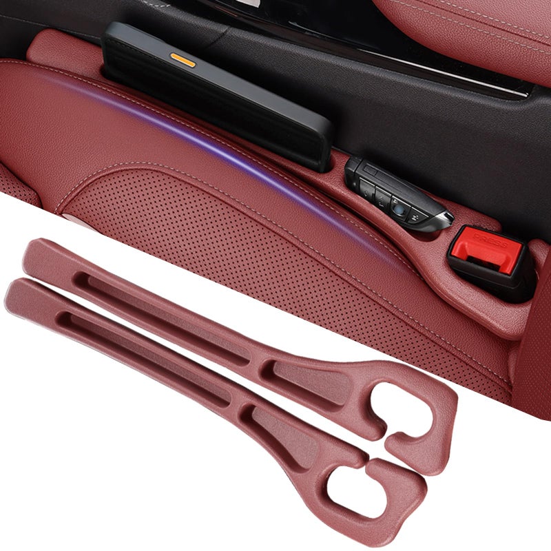 YLXGT Car Seat Gap Filler Organizer Universal for Car SUV Truck Accessories Seat Gap Plug Blocker with Storage Slot Red 2 Pack - Image 1