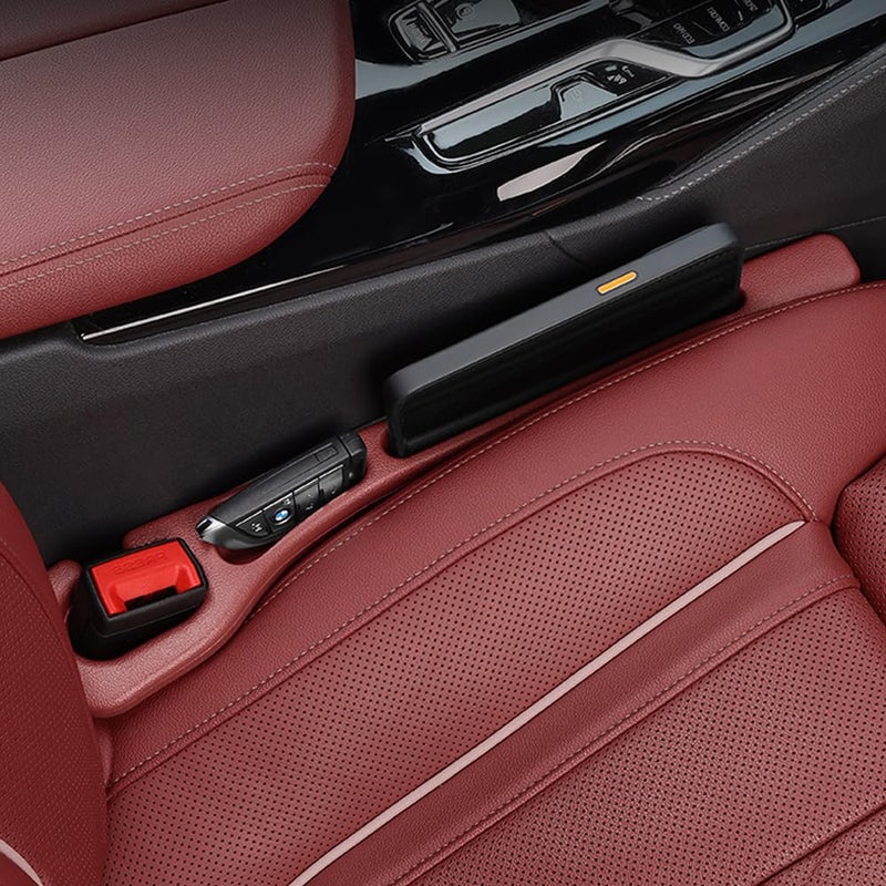YLXGT Car Seat Gap Filler Organizer Universal for Car SUV Truck Accessories Seat Gap Plug Blocker with Storage Slot Red 2 Pack - Image 2