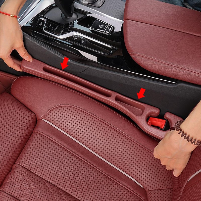 YLXGT Car Seat Gap Filler Organizer Universal for Car SUV Truck Accessories Seat Gap Plug Blocker with Storage Slot Red 2 Pack - Image 4