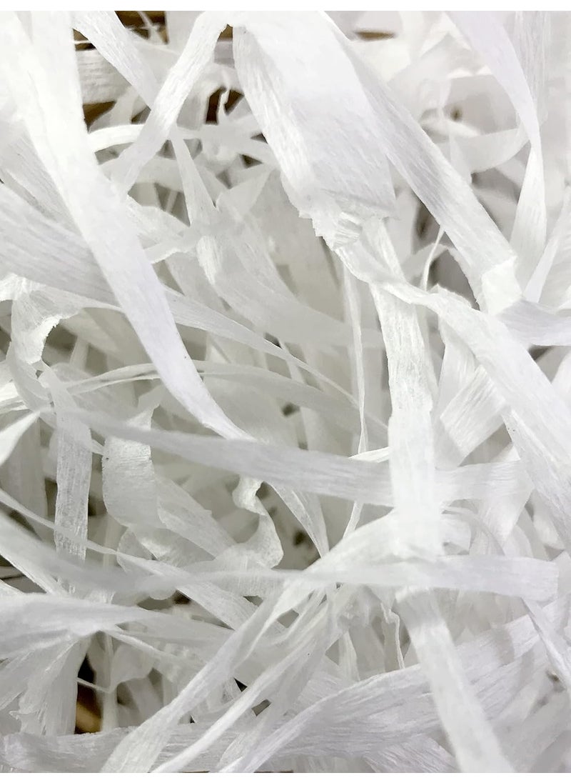 ECO SARRAS Eco Sarras Textured White Colour shredded paper crinkle paper grass strips gift tray decoration gift hamper decorations gift box fillers wedding birthday valentines day gift 500 Grams  - Image 3
