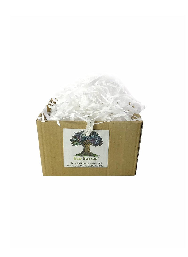 ECO SARRAS Eco Sarras Textured White Colour shredded paper crinkle paper grass strips gift tray decoration gift hamper decorations gift box fillers wedding birthday valentines day gift 500 Grams  - Image 4