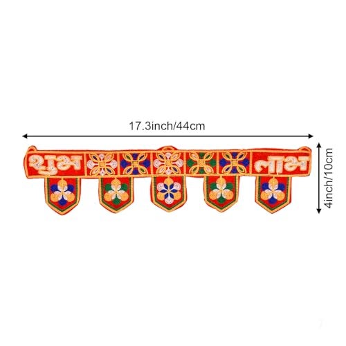 Ascension Polyester Designer Shubh Labh Temple Toran Door Hanging Toran Bandarwal Traditional Art Handmade Door Bandarwal Mandir Toran Hangings for Decoration Multicolor - Image 4