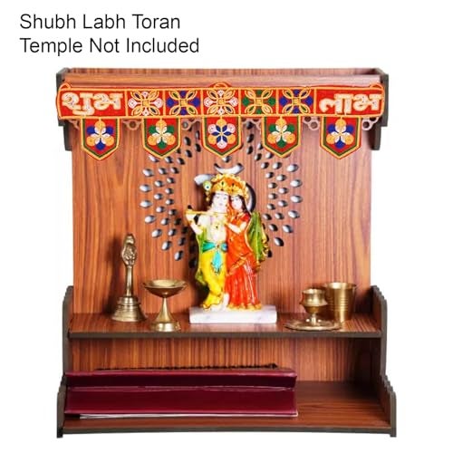 Ascension Polyester Designer Shubh Labh Temple Toran Door Hanging Toran Bandarwal Traditional Art Handmade Door Bandarwal Mandir Toran Hangings for Decoration Multicolor - Image 3