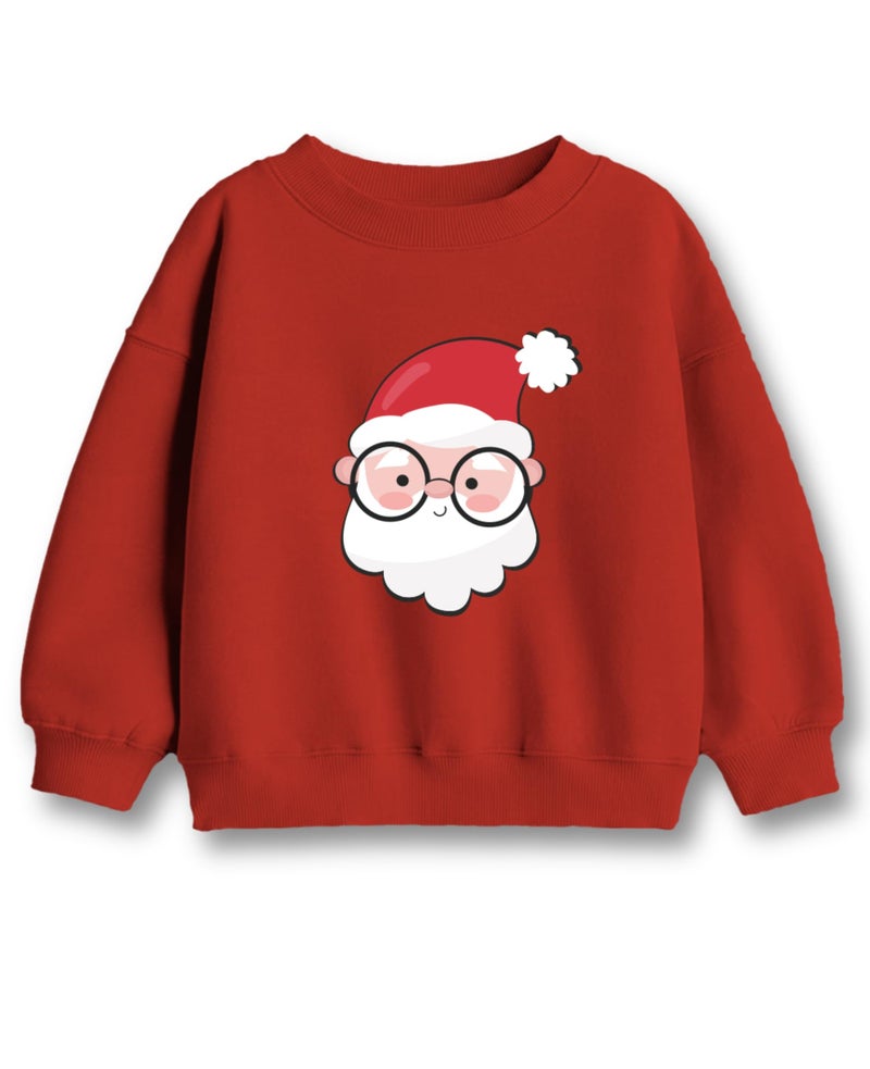minicult Cotton Regular Fit Full Sleeves Christmas Round Neck Sweatshirt for Kids(Santa RED)(Pack of 1)(5-6 Years) - Image 3