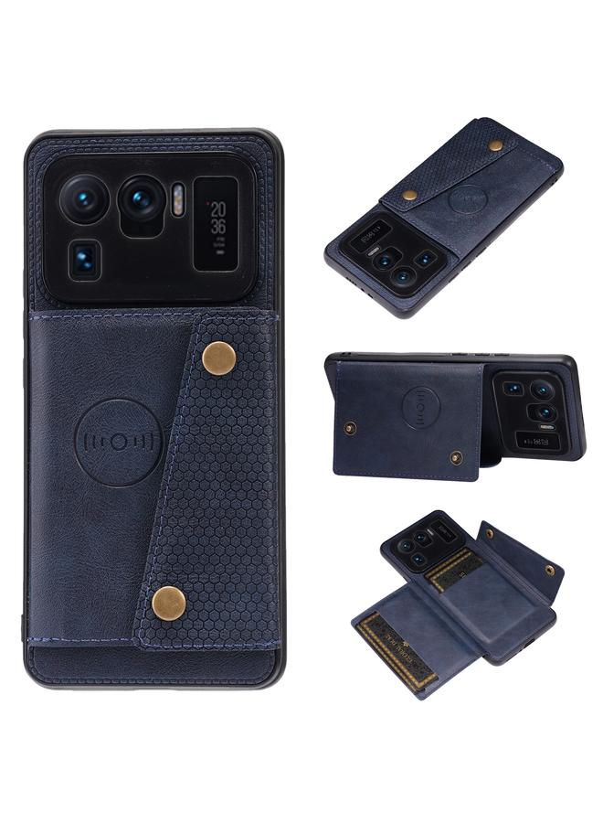 The Bros Case For Xiaomi Mi 11 Ultra Double Buckle PU + TPU Shockproof Magnetic Protective Case with Card Slot & Holder