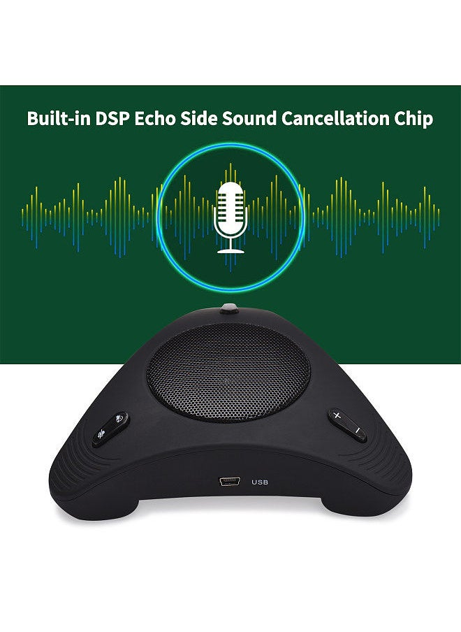 Generic - USB Speakerphone Conference Microphone with Speaker 360° Omnidirectional Mic Echo Cancellation PC Computer Laptop Microphone with Mute Function Volume Adjustment Plug & Play - Image 1