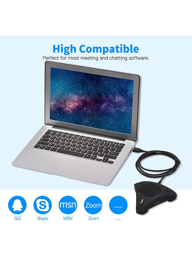 Generic - USB Speakerphone Conference Microphone with Speaker 360° Omnidirectional Mic Echo Cancellation PC Computer Laptop Microphone with Mute Function Volume Adjustment Plug & Play - Image 1
