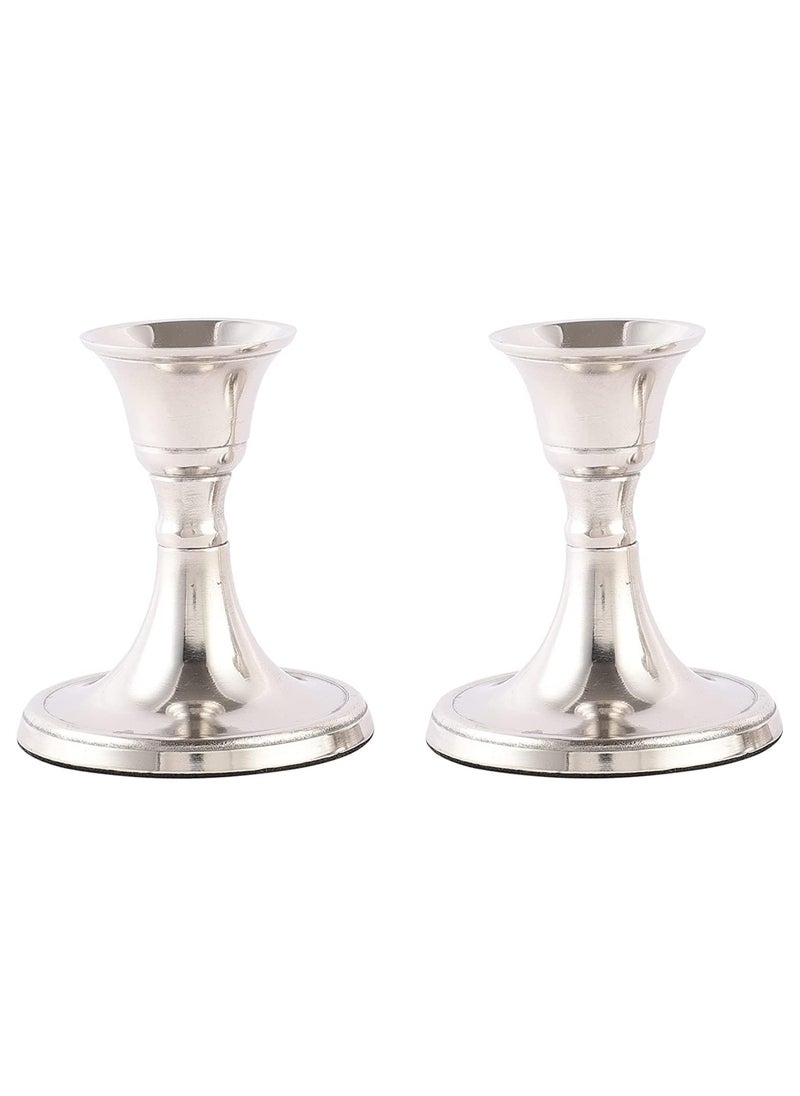 VoiDrop - Voidrop Mini Set of 2 Candlestick Holders Set Taper Candle Holders, Candle Holders, candle holders for table centerpiece for Wedding, Festival, Party and Festival Decor (Black) - Image 1