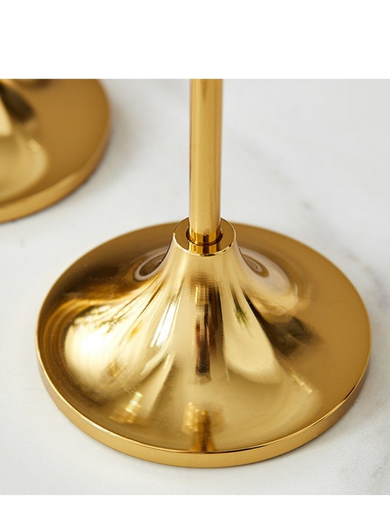 Candlestick Holders,Set of 3 Gold Brass Candlestick Stand for Anniversary Celebration Dinning Coffee Table Decorative Party Candelabra Candle Stand - Image 5