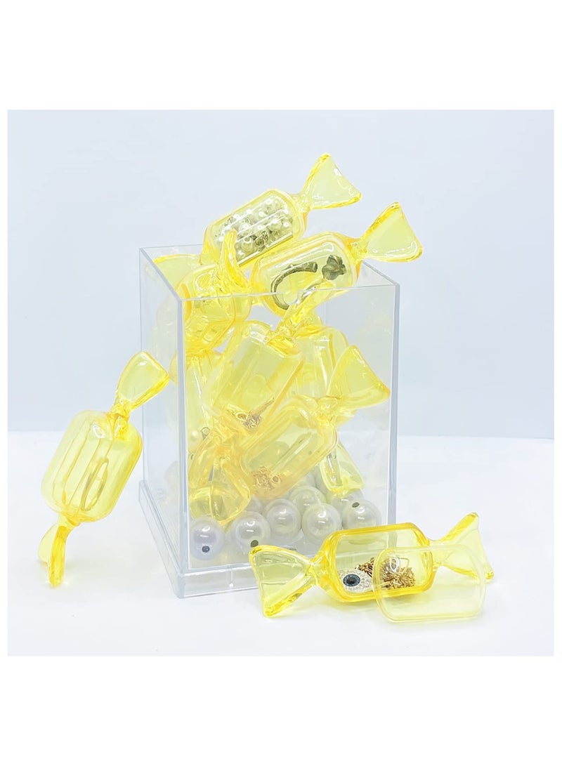 10pcs Yellow Candy Shaped Jewelry Box Mini Organizer with Lid Perfect for Travel Weddings and Parties - Image 5
