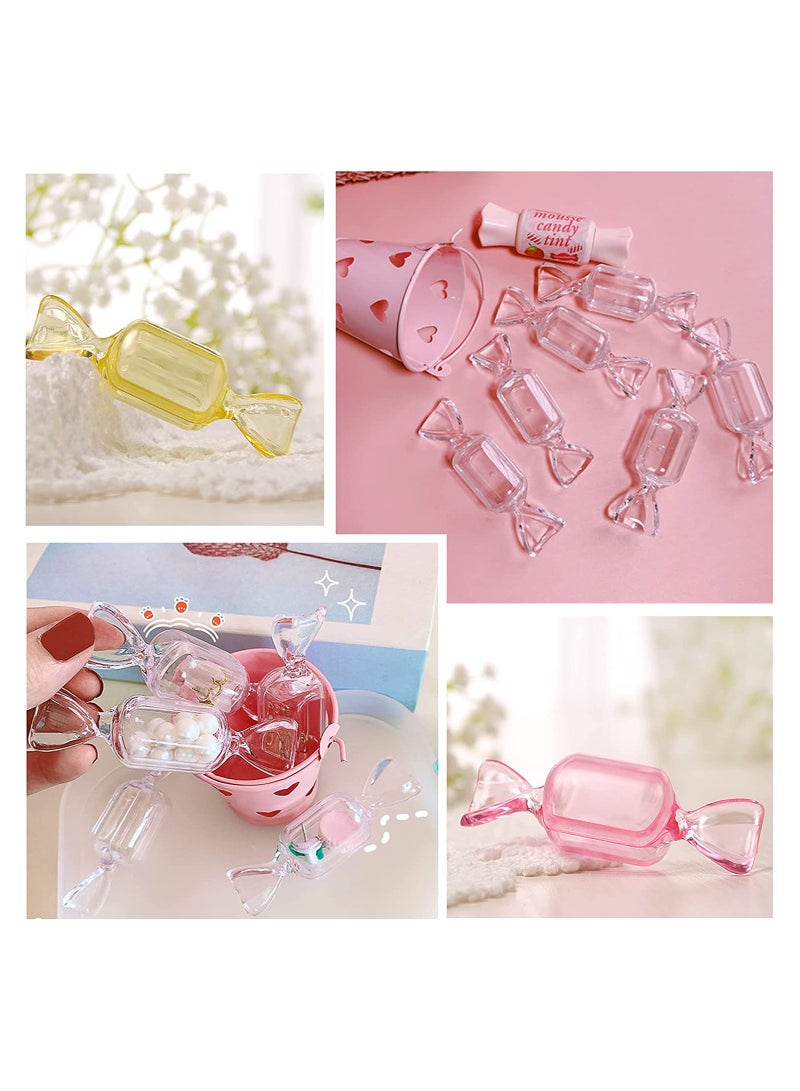 10pcs Yellow Candy Shaped Jewelry Box Mini Organizer with Lid Perfect for Travel Weddings and Parties - Image 3