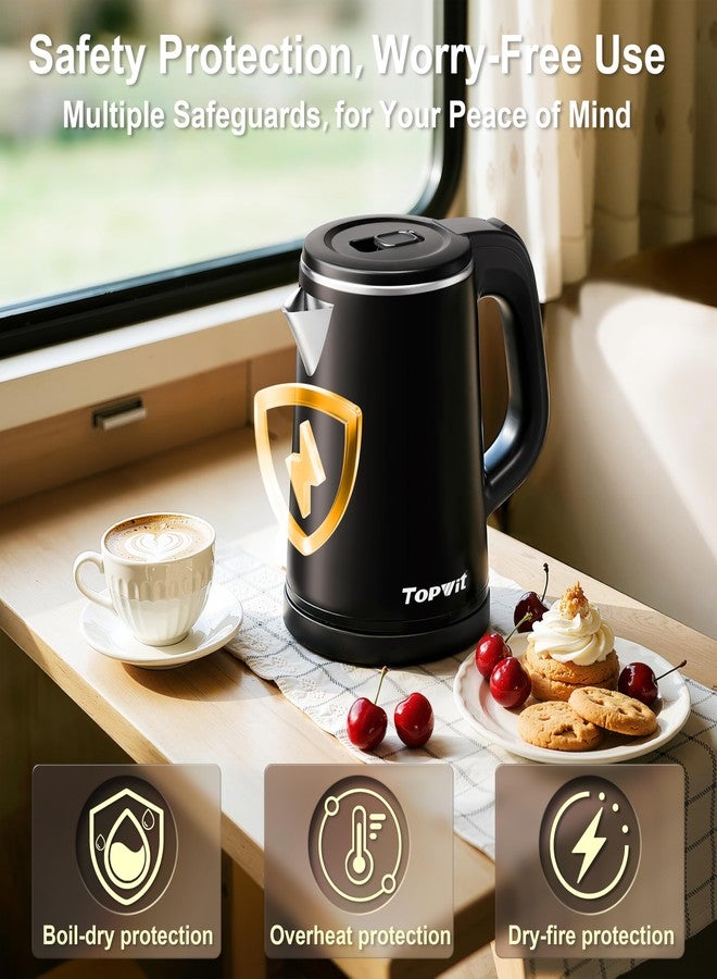 TopWit 0.8L Small Electric Kettle, Portable Travel Kettle Stainless Steel - 800W Fast Boiling, Auto Shut-Off & Boil-Dry Protection, Tea Kettle for Home, Office, Business Trip, Hotel, Dorm - Image 4