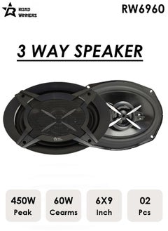 Generic ROAD WINNERS Car Mega Bass Speakers RW-6960 450W/60w 3-Way 6x9 Inch 3-Way Speakers - Cars Entertainment Systems 2 Pieces  - Image 1