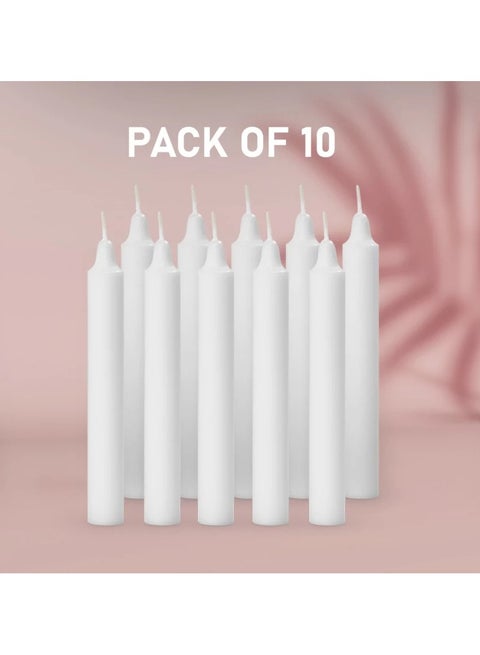 مجموعة شموع - شموع حلزونية بيضاء مقاس 8 بوصات للمنزل والعشاء والحفلات وحفلات الزفاف (مجموعة من 10 شموع، 20 سم)