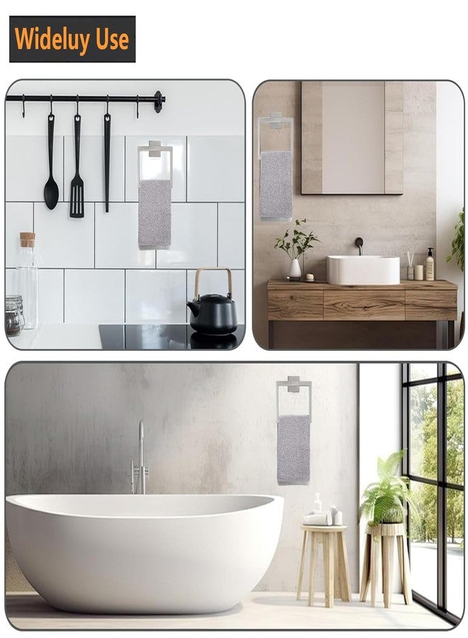 JOPOFI Towel Ring - Thicken SUS 304 Stainless Steel Towel Holder, Towel Racks for Bathroom, Square Modern Design Hand Towel Holder, Contemporary Hand Towel Bar - Brushed Nickel - Image 4