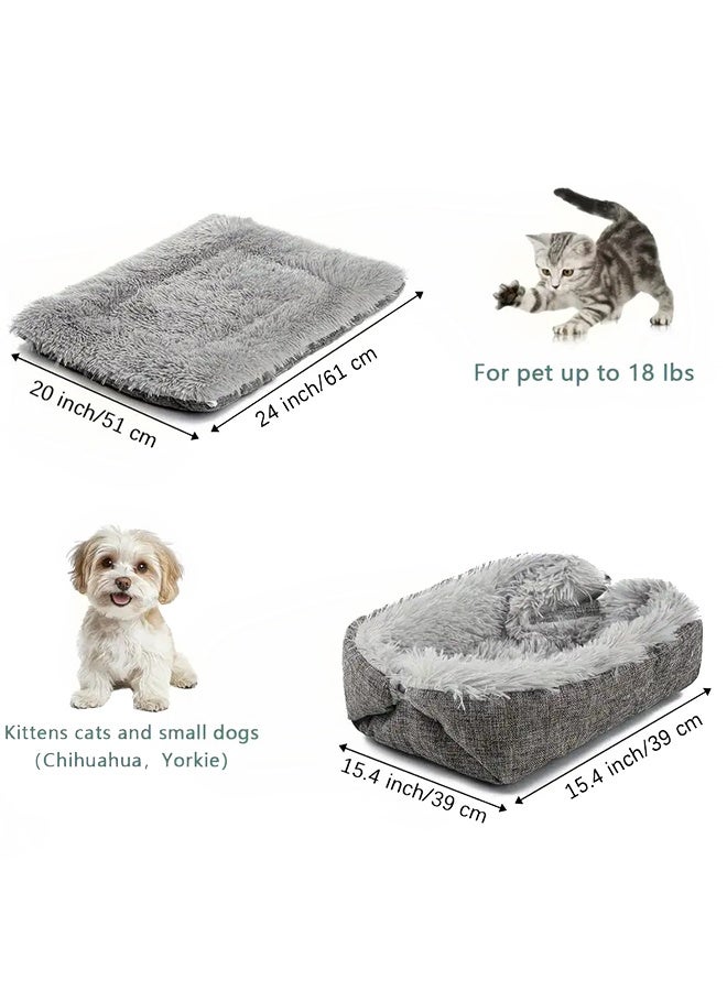 Dual-purpose cat bed and plush pet mat - Image 3