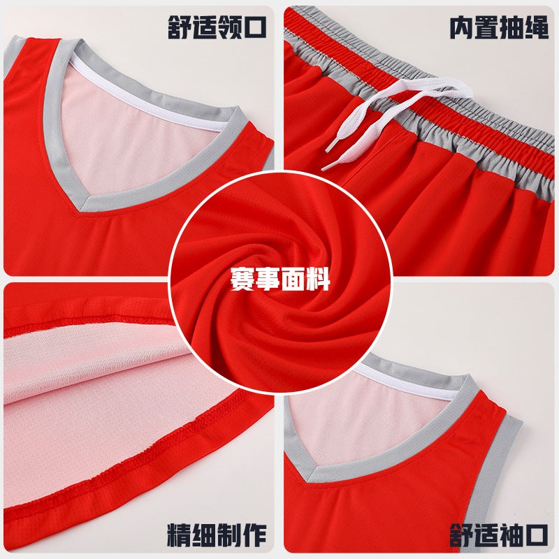 American Basketball Uniform Suit For Men And Women Printed Vest Village Ba Game Training Jersey College Student Game Sports Team Uniform - Image 5