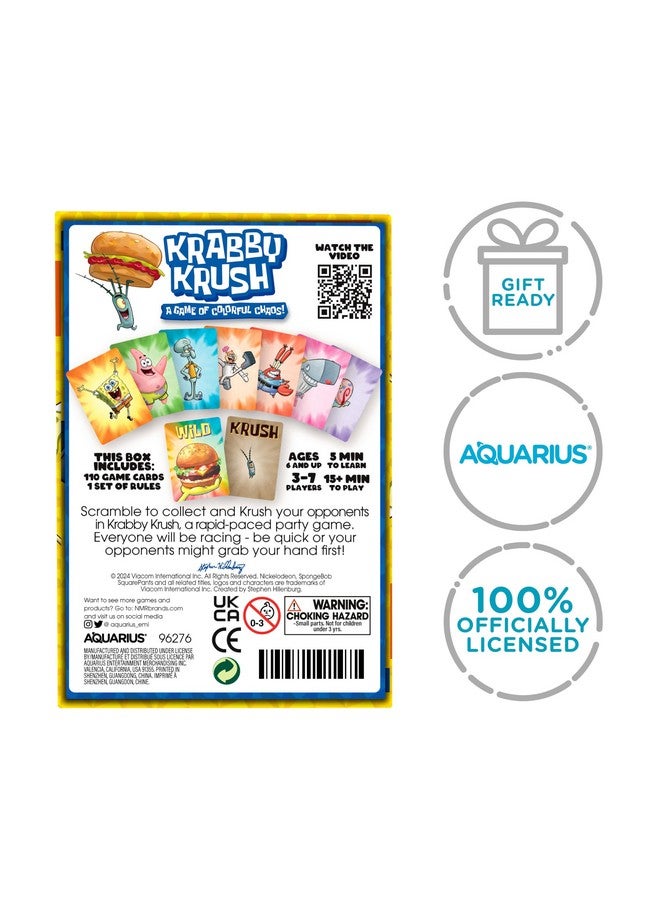 AQUARIUS Spongebob Krabby Krush Card Game - Great Family Fun - Ages 6+ - Officially Licensed Spongebob Squarepants Merchandise & Collectibles Card Game - Image 2