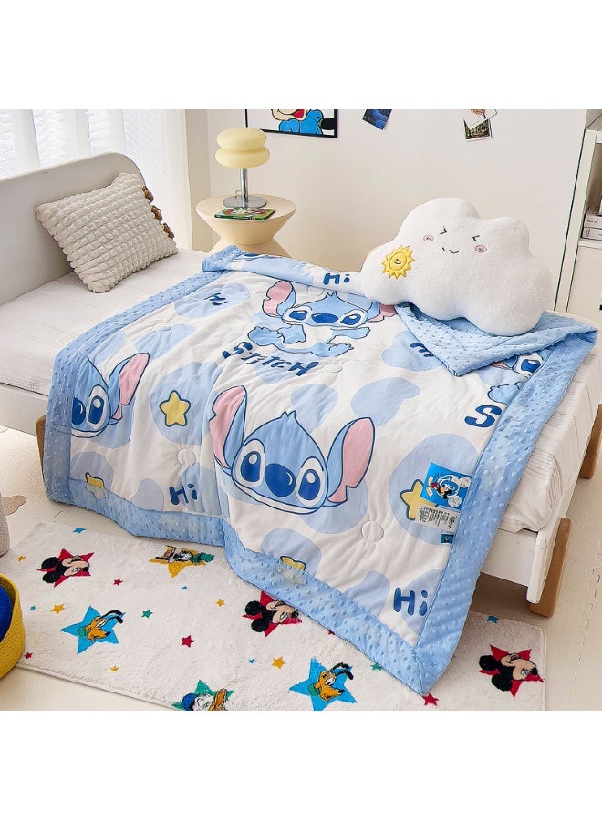 ستيتش غرزة نمط لحاف خاص للأطفال طباعة كرتون لحاف تكييف الهواء رياض الأطفال قيلولة لحاف متعدد الوظائف للأطفال (الحجم: 110 سم × 150 سم) - Image 1