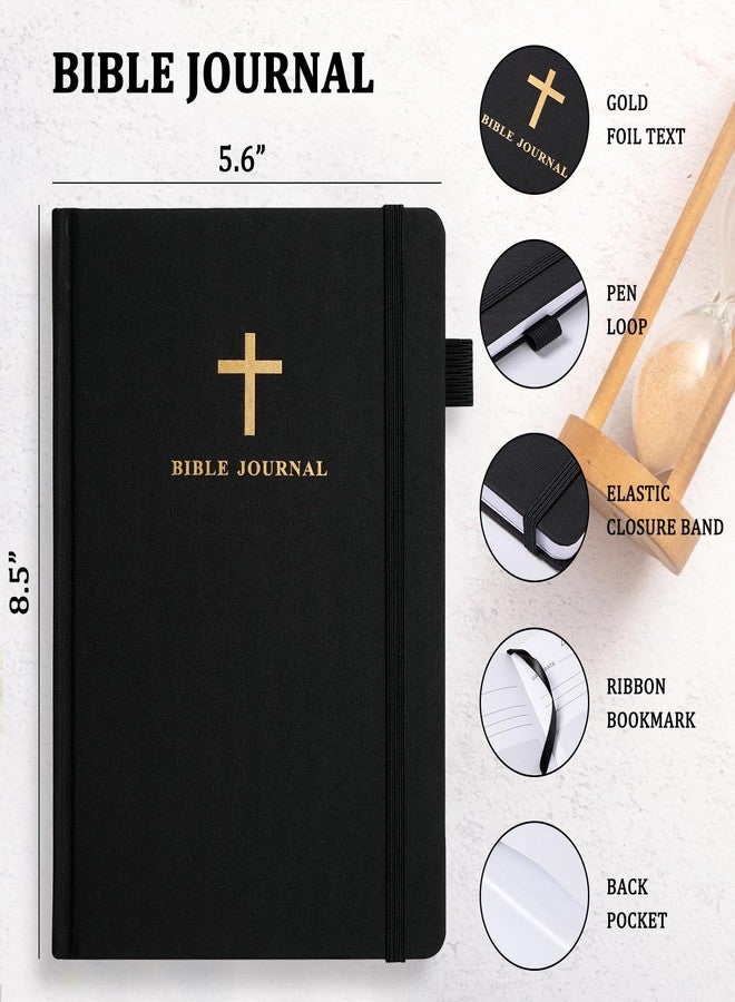 JUBTIC Prayer Journal for Men, Sermon/Scripture/Bible Notebooks for Note Taking, 4 Months Bible Verse Mapping Journal, Christian Gifts for Men-(5.6 * 8.5") Black - Image 2