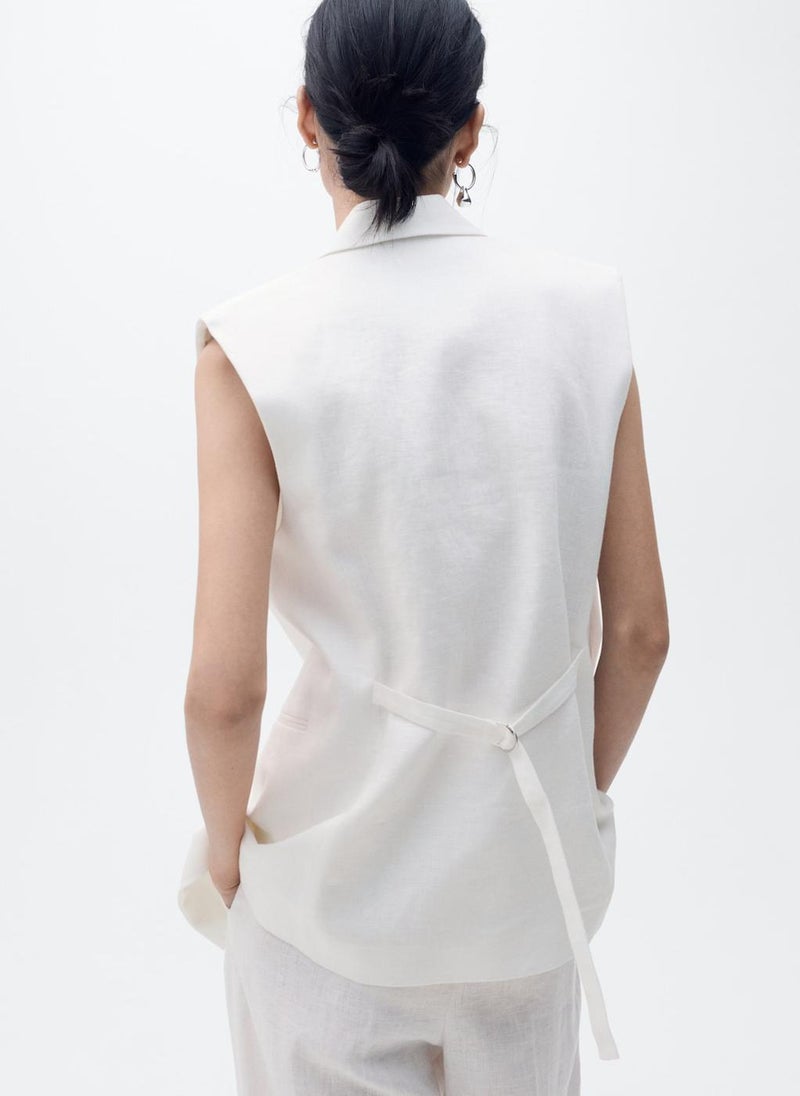 MANGO Linen Suit Waistcoat  - Image 2