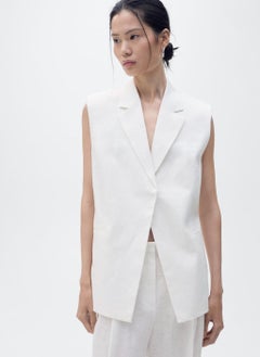 MANGO Linen Suit Waistcoat  - Image 1