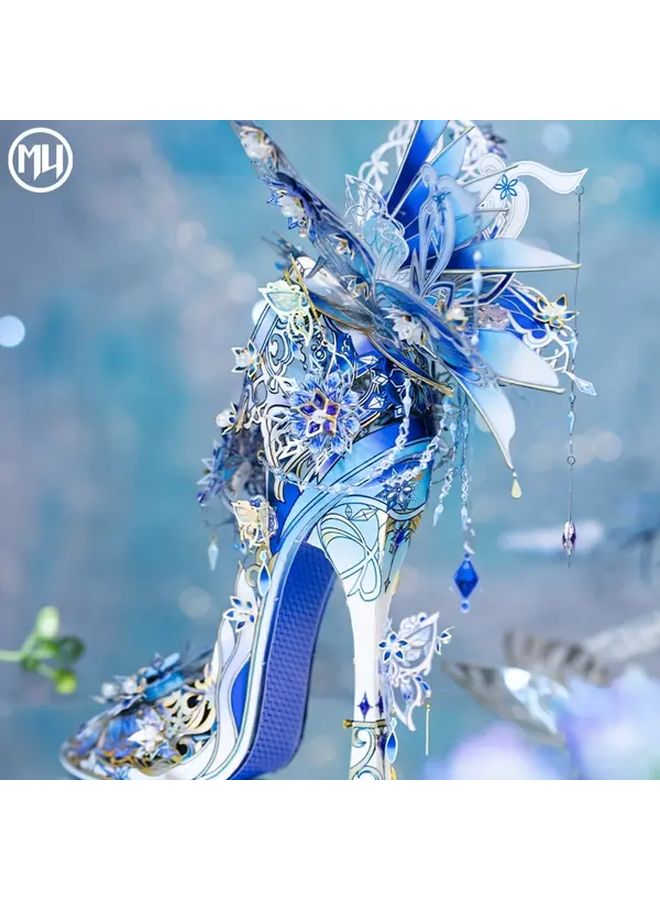 Snow Love 3D Metal Puzzle DIY Assembly Model Crystal Shoes Handmade - Image 3