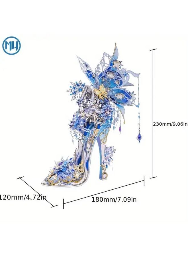 Snow Love 3D Metal Puzzle DIY Assembly Model Crystal Shoes Handmade - Image 1