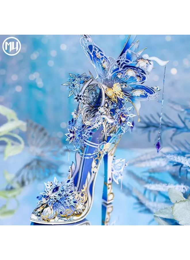 Snow Love 3D Metal Puzzle DIY Assembly Model Crystal Shoes Handmade - Image 2