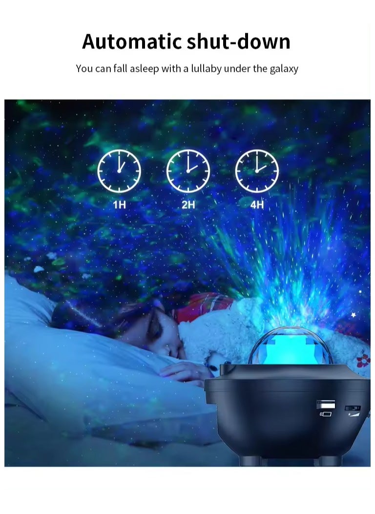 Type C 5V input Star Projector Galaxy projector OEM ODM Support Bluetooth speaker timer remote control white noise for Room Use