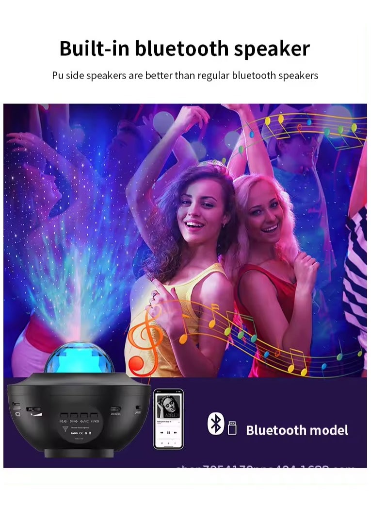 Type C 5V input Star Projector Galaxy projector OEM ODM Support Bluetooth speaker timer remote control white noise for Room Use