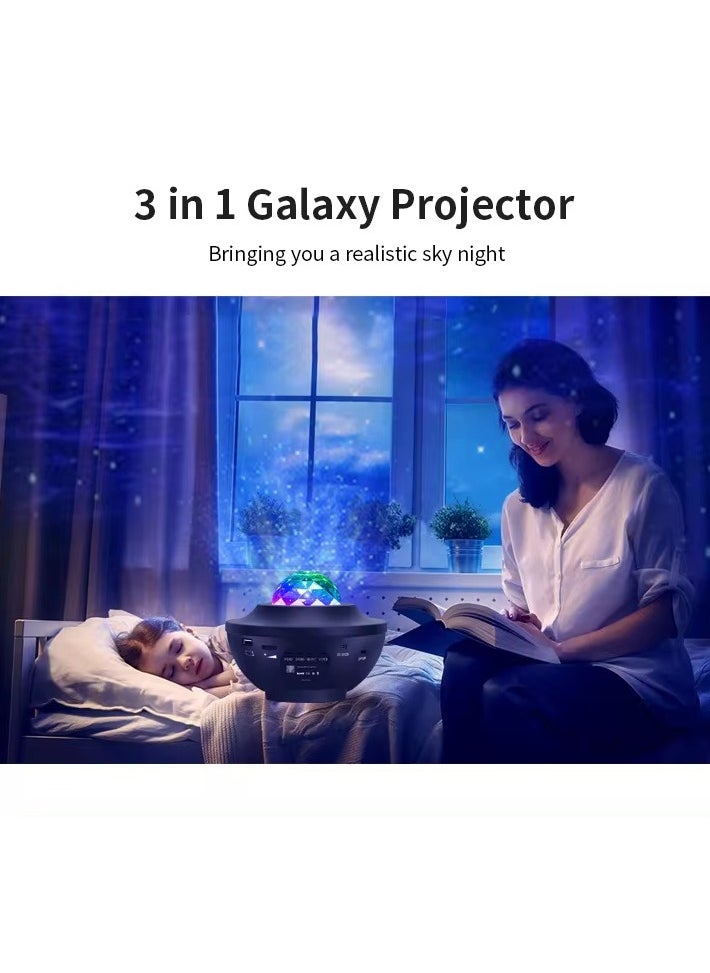 Type C 5V input Star Projector Galaxy projector OEM ODM Support Bluetooth speaker timer remote control white noise for Room Use