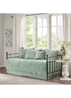 Daybed Cover Set Trendy Damask Quilting With Scalloped Edges All Season Luxury Bedding With Bedskirt Matching Shams Decorative Pillow 75 Inch X39 Inch Tuscany Seafoam 6 Piece - pzsku/Z237810430999FFBBF30BZ/45/_/1741446942/34992173-e4c5-459e-930c-bcc7997c7ed1