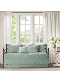 Daybed Cover Set Trendy Damask Quilting With Scalloped Edges All Season Luxury Bedding With Bedskirt Matching Shams Decorative Pillow 75 Inch X39 Inch Tuscany Seafoam 6 Piece - pzsku/Z237810430999FFBBF30BZ/45/_/1741446943/eaa9e4b4-fb90-4491-a224-495b58f1ce92