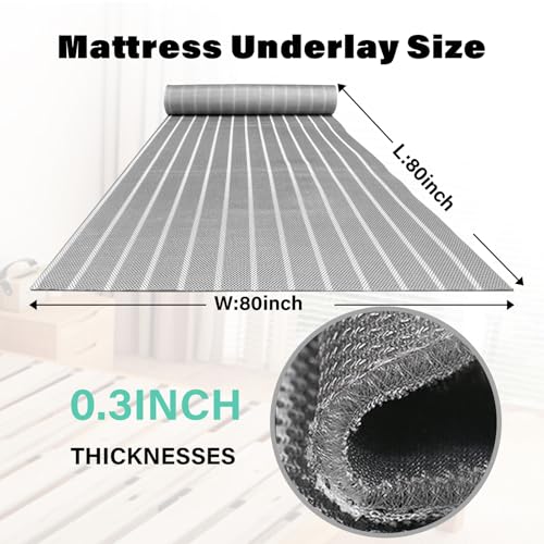 Bhyhok King 80*80 In Mattress Underlay with Breathable Mesh Fiber Cuttable Under Mattress Ventilation for RV Bed Camper Boat - Image 2