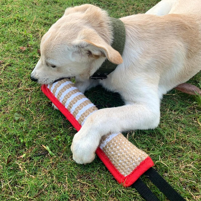 Jute Dog Bite Pillow Toy for Large Medium Small Dogs, Tear and Interactive Portable Puppy Training with Strong Handles, Helps Alleviate Stress for Indoor and Outdoor - Image 2