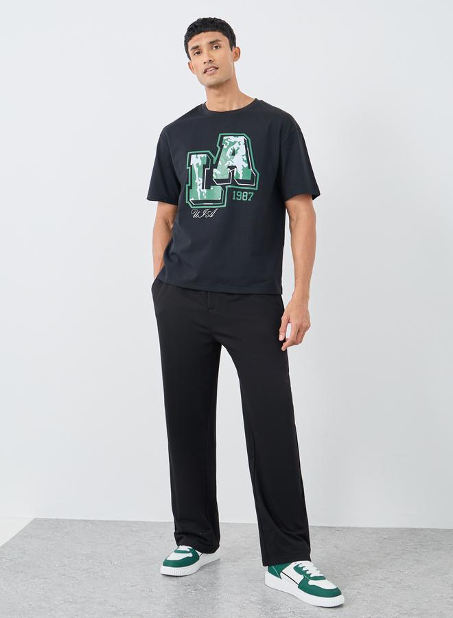 Styli LA Graphic Print Crew Neck Oversized T-Shirt - Image 2