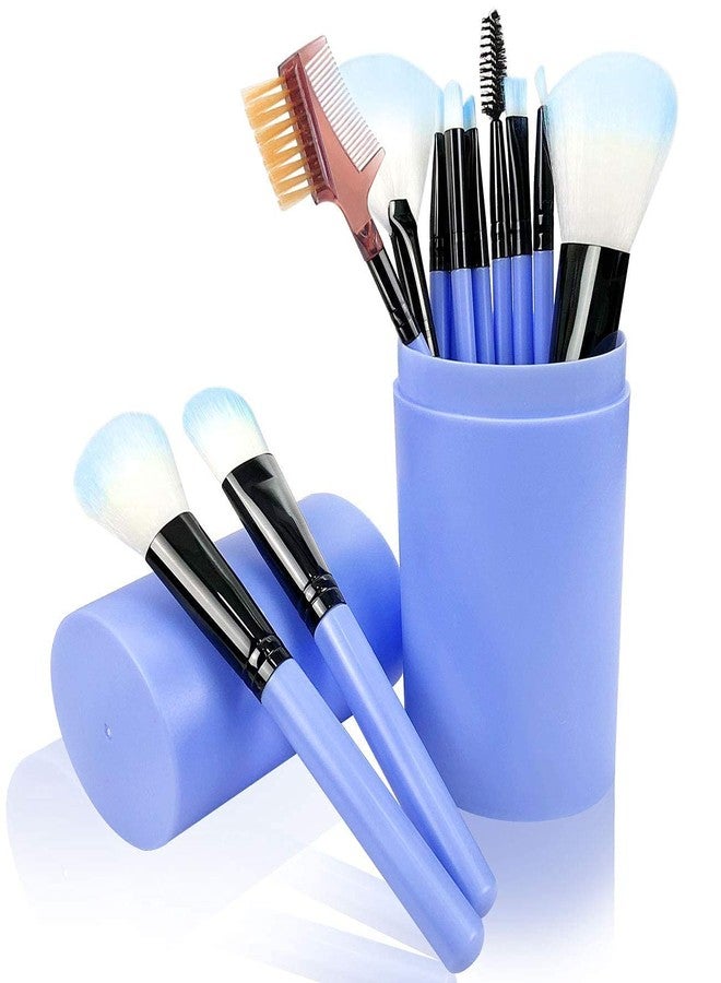 SUNISA Blue Soft Synthetic Bristle Makeup Brushes Set of 12 with Storage Box - (Pack of 13) - Image 1