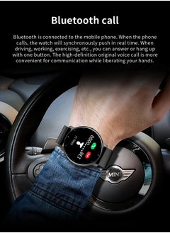 LIGE Smart Watch 1.28 inch Full Touch Screen Sport Tracker Watch Waterproof Bluetooth Silicone Strap Black for Men Women  - Image 4