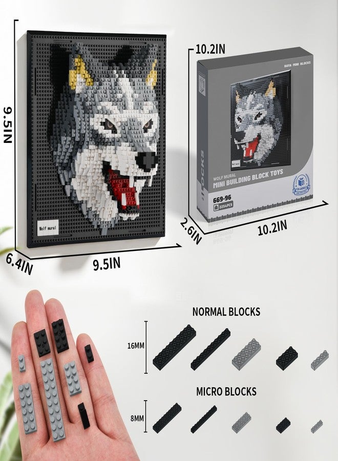 BNG Animal Wall Art Wolf Building Blocks Sets,A Wall Decor Set for Adults Who Love Creative Hobbies Gift Toy for Adults (2214 PCS) - Image 2