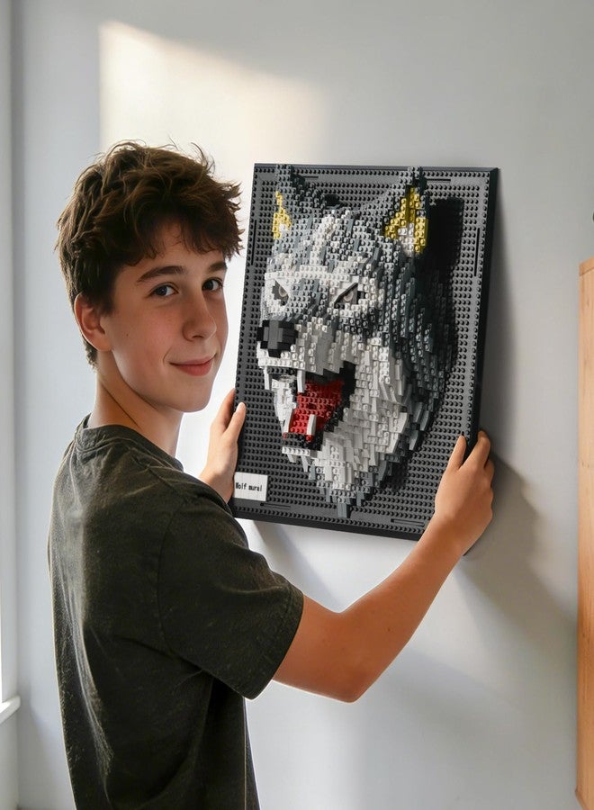 BNG Animal Wall Art Wolf Building Blocks Sets,A Wall Decor Set for Adults Who Love Creative Hobbies Gift Toy for Adults (2214 PCS) - Image 5