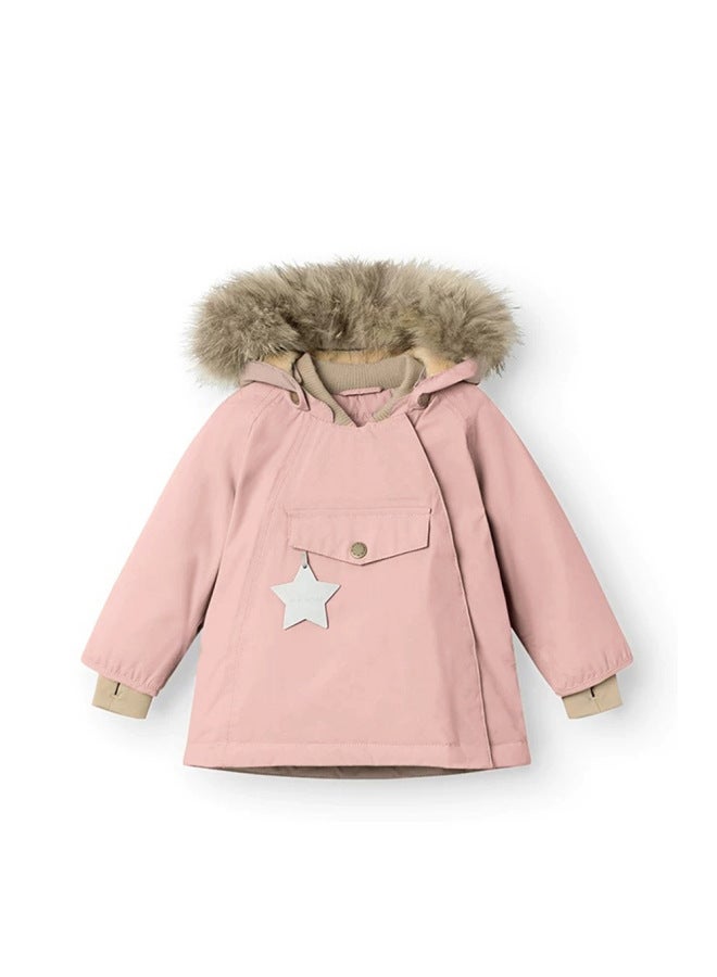 Xinyu Children's Winter Fleece-lined Cotton Jacket Baby White Duck Down Jacket Boys And Girls Elf Hat Cotton Coat