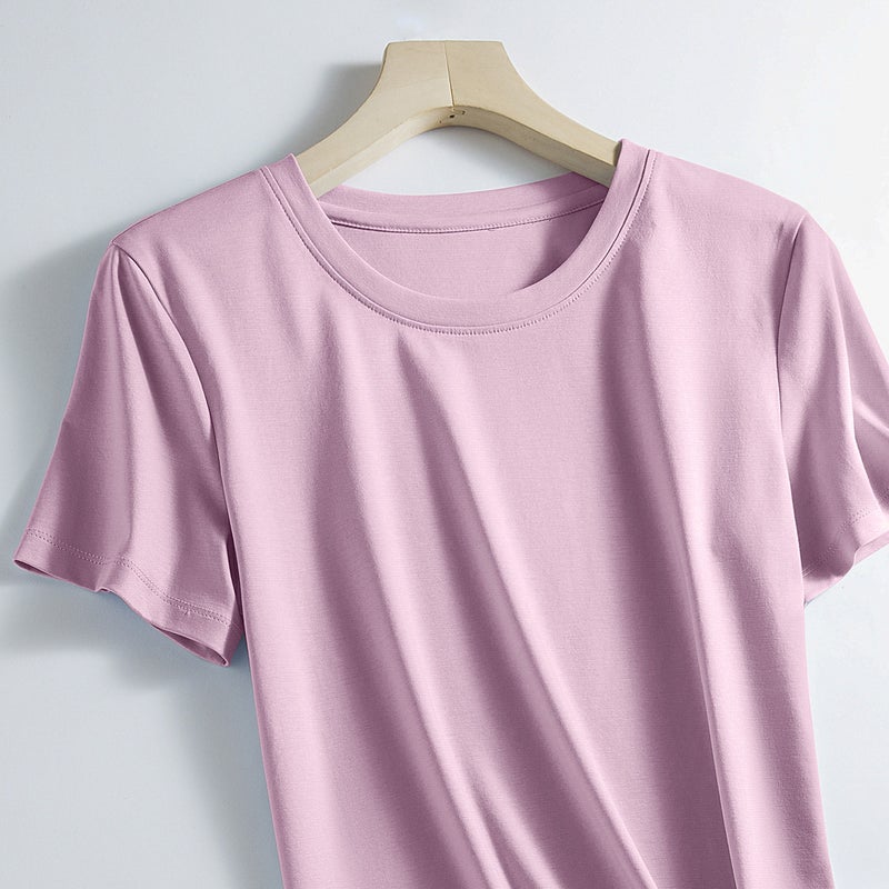 New Double-Sided Mercerized Cotton T-Shirt Women''s Short-Sleeved White T-Shirt Women''s Summer Loose Round Neck Cotton T1688 Top Supply - Image 1