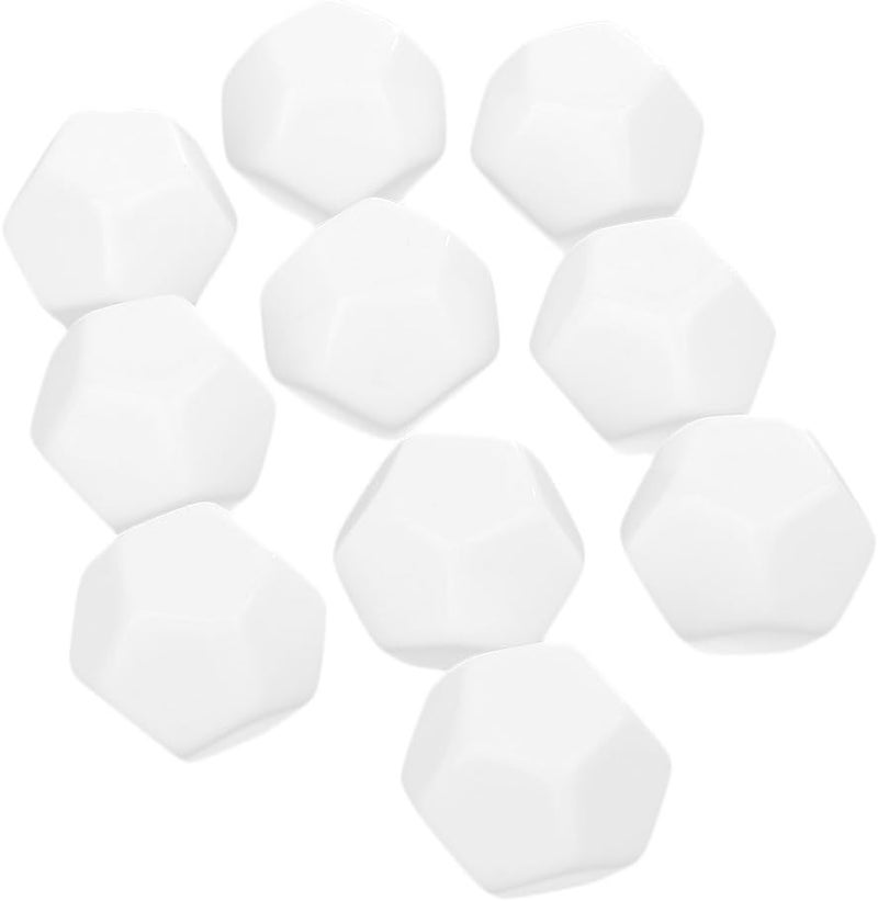 klarako10 Pieces 16mm Blank D12 Dice Die Educational Counting Cubes for Parents&Teachers klarakoWhite - Image 1