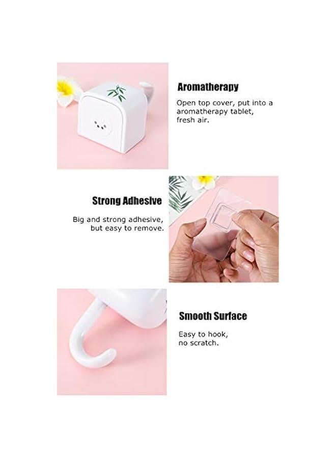 Cute Peek-A-Boo Hooks, Self Adhesive, Pop up Cat Bear Animal Decorative for Kids Boys Girls, for Key Coat Robe Towel, 4 Pack (Bears) - Image 3